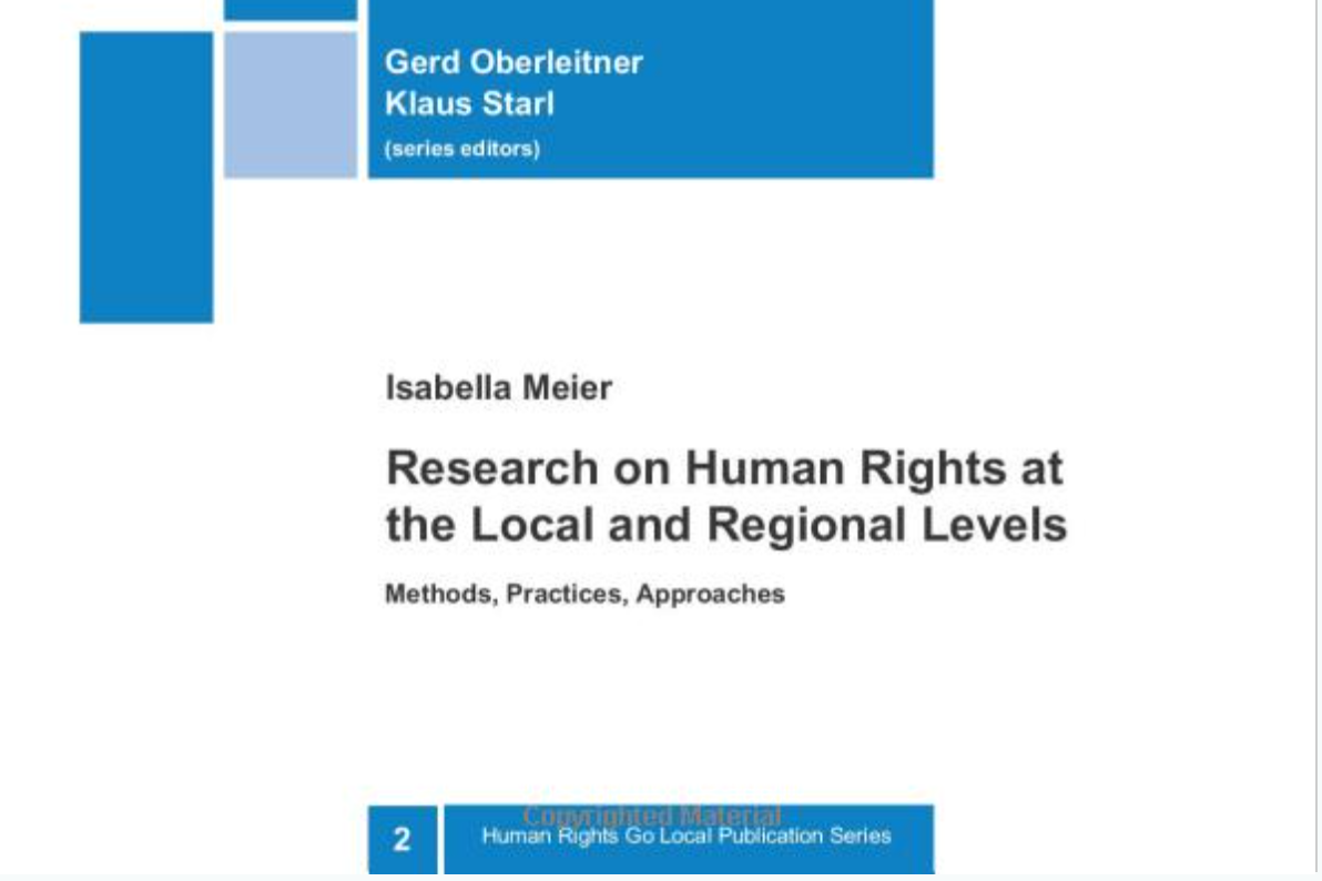 New Publication "Research on Human Rights at the Local and Regional